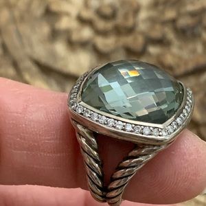 David Yurman AlbionRing Prasiolite Diamonds 17mm